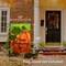 G128 - Home Decorative Thanksgiving Garden Flag, Happy Thanksgiving Day Quote with Pumpkin Decorations, | 12x18 Inch | Printed 150D Polyester - Rustic Holiday Seasonal Outdoor Flag